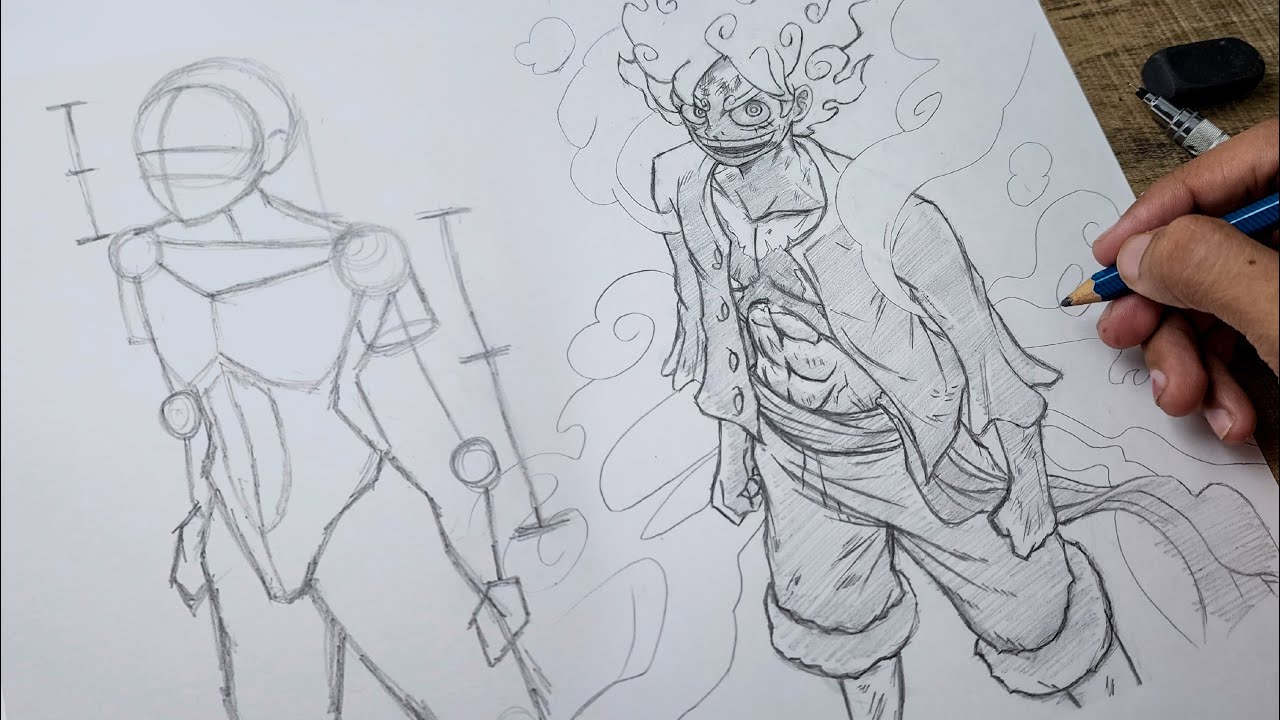 Luffy 5th gear drawing tutorial | full anatomy
