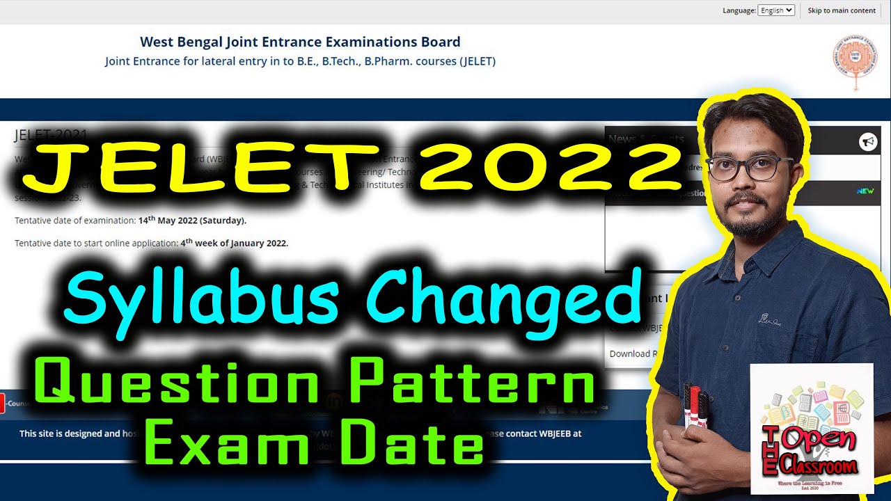 JELET 2022 Syllabus Changed | New JELET Syllabus | New Question Pattern | Exam Date | Details
