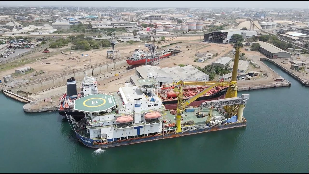Aerial view of Tema Shipyard