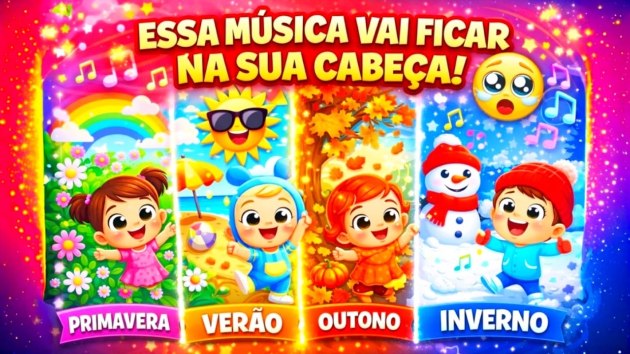 🌈 PRIMAVERA, VERÃO, OUTONO E INVERNO GANHARAM VIDA! 😱🌈 Música Infantil Animada!