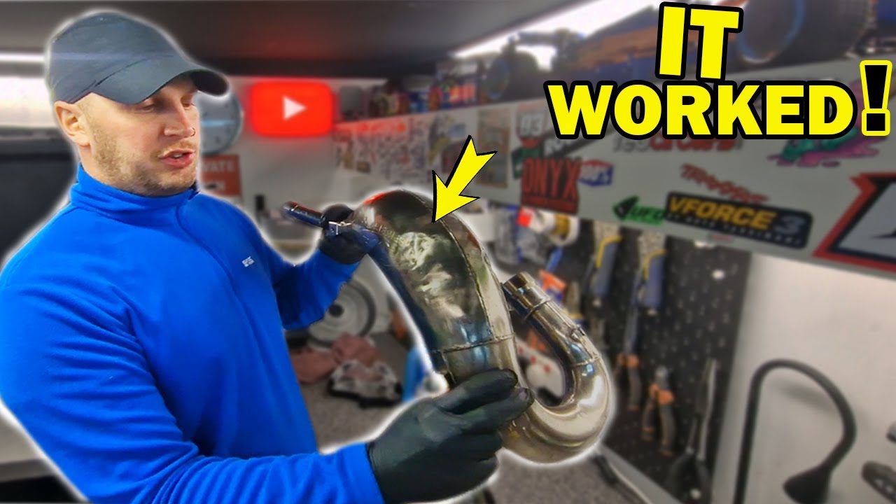 Удаление вмятин с трубы двухтактного двигателя своими руками!