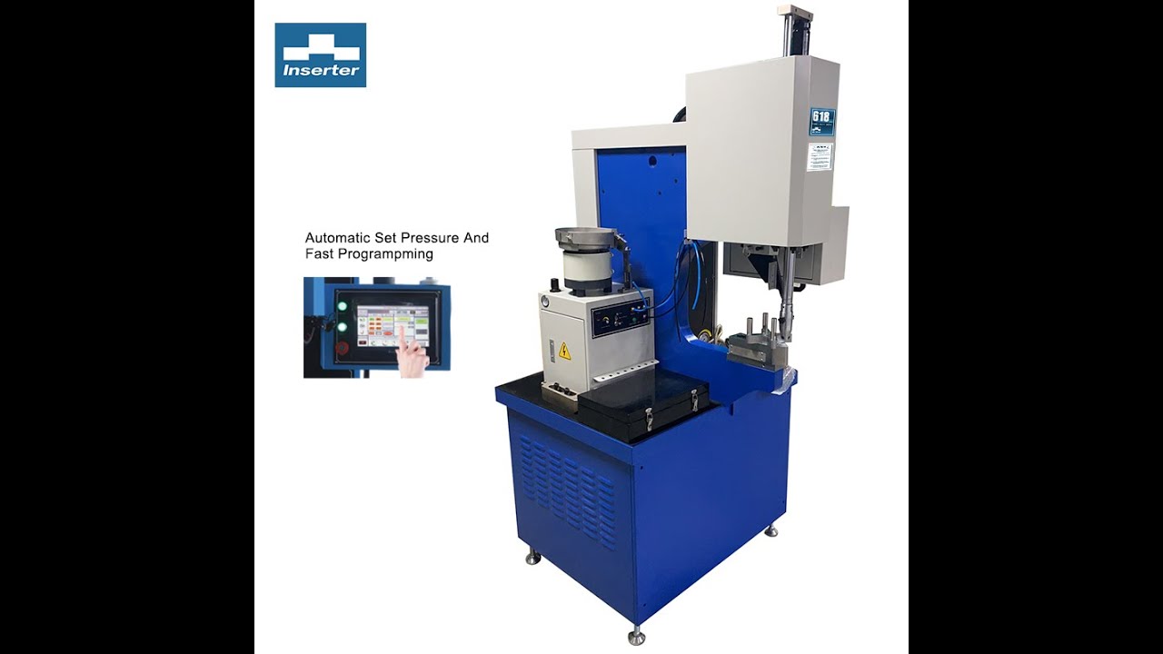 German customer witness fastener insertion machine clamp press equipment