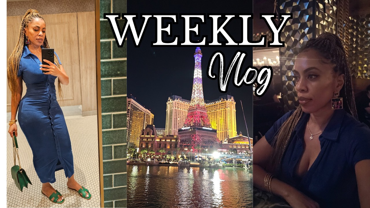 VEGAS VLOG: Dinner w/ fire show, Bellagio water fountain show, Exploring themed resorts @Vegas strip