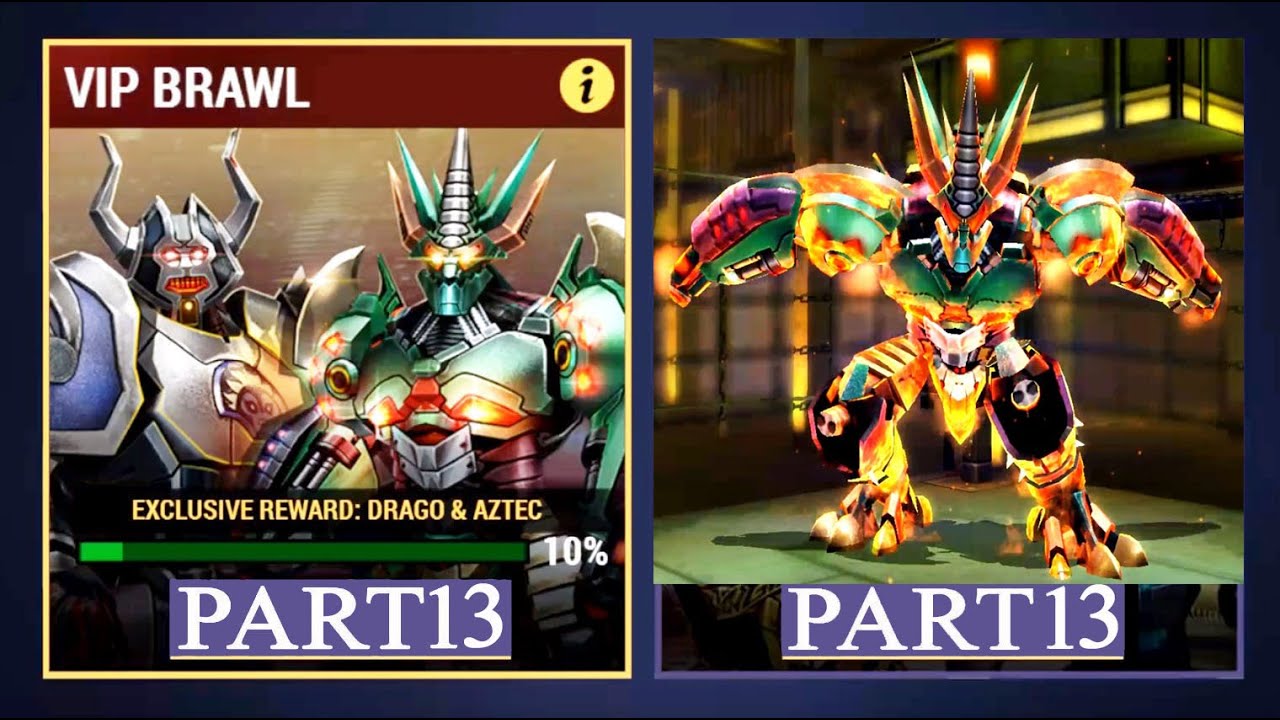 Real Steel Champions VIP BRAWL - AZTEC & DRAGO #13 ROBOTS PRO Series of fights NEW ROBOT Живая Сталь