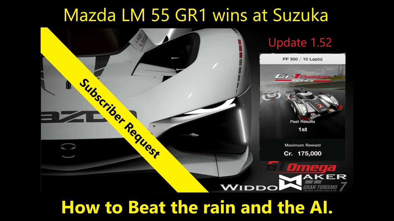 LM55 Gr1 Prototype Suzuka 950pp setup Gold How to GT7 Tutorial Update 1 52