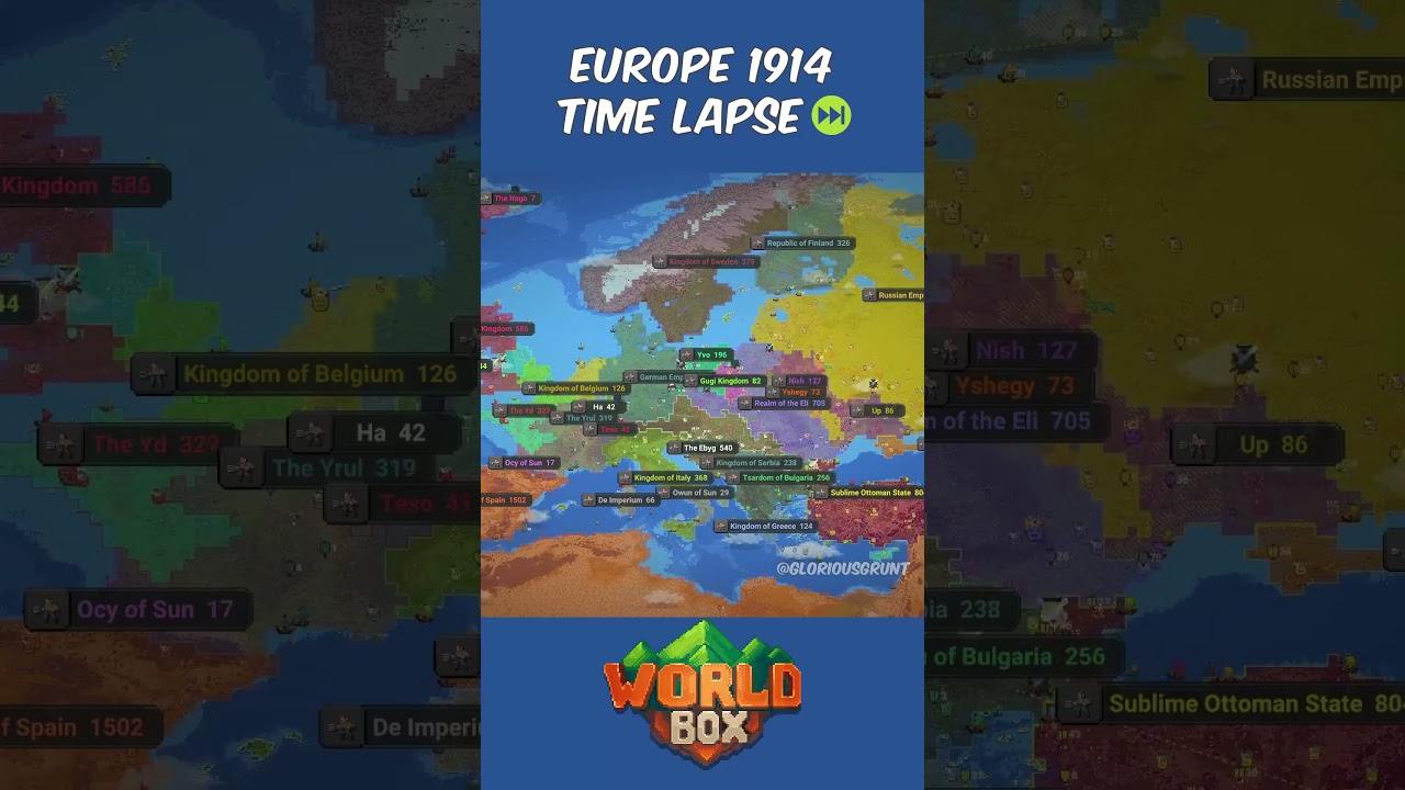 Europe WW1 (1914) Simulation #timelapse  #worldbox
