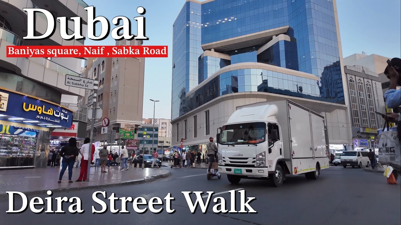 Dubai 4K| Exploring Deira Street Life |Authentic Old Dubai Walking Tour Baniyas square , Sabka road 