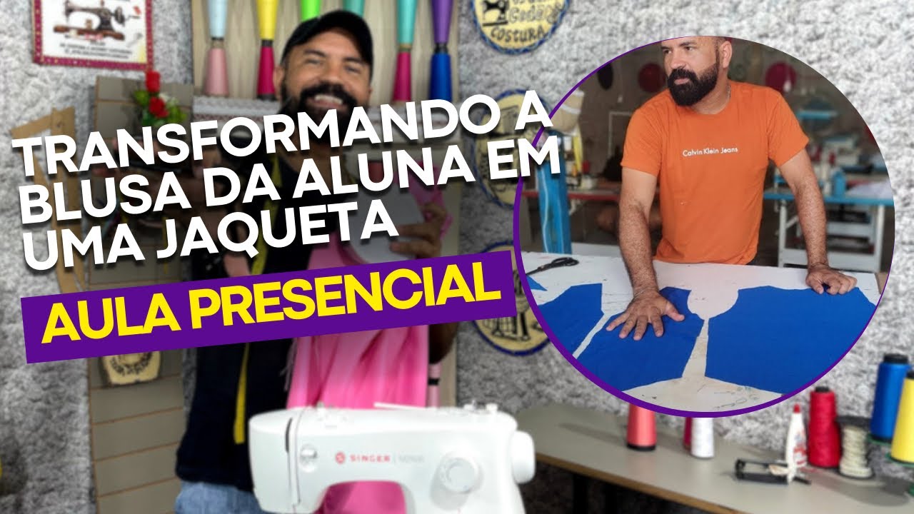DICA DO PROFESSOR TRANSFORMANDO A BLUSA DE UMA ALUNA EM UMA JAQUETA 🧵✂️#aulapresencial#costurando