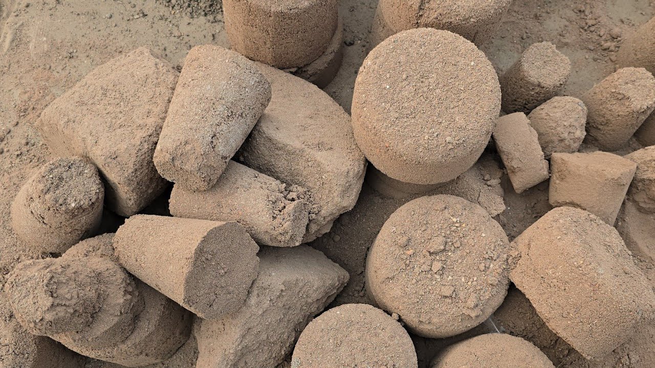 ASMR: Pure Cement mix Red Sand Dry Water Crumbling #relaxingsounds #claysound #asmr