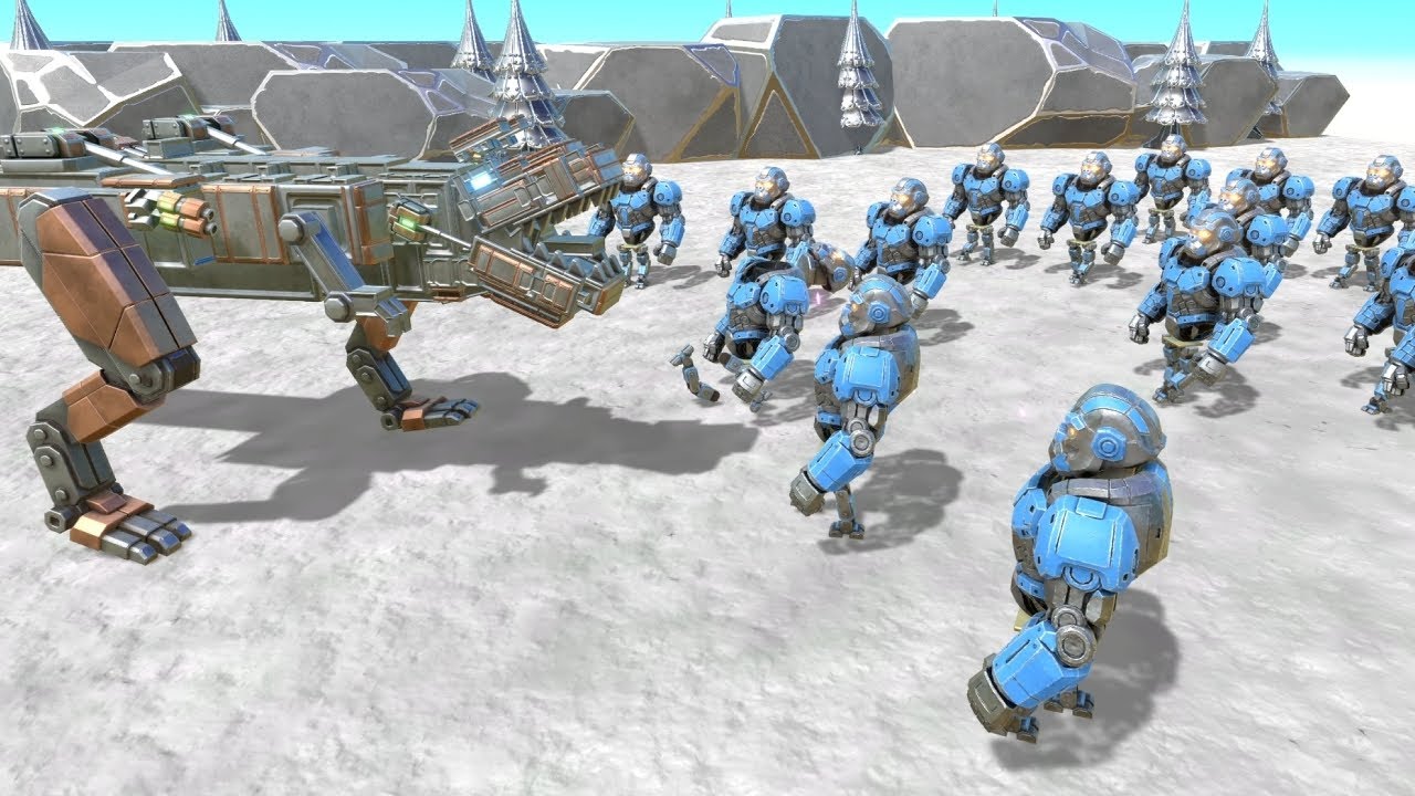 Robot T-Rex vs ALL ARMIES AOW Age Of Warbots