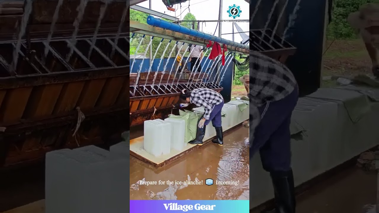 This Ice Factory is Making GIGANTIC Ice Cubes & It's Weirdly Cool! 🥶🧊 #oddlysatisfying #asmr #ice