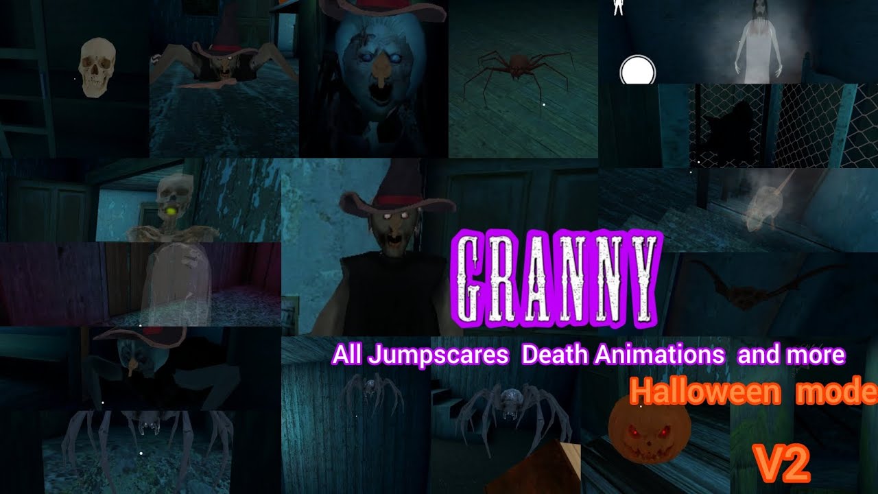 Granny all jumpscares death Animations and more halloween mode v2