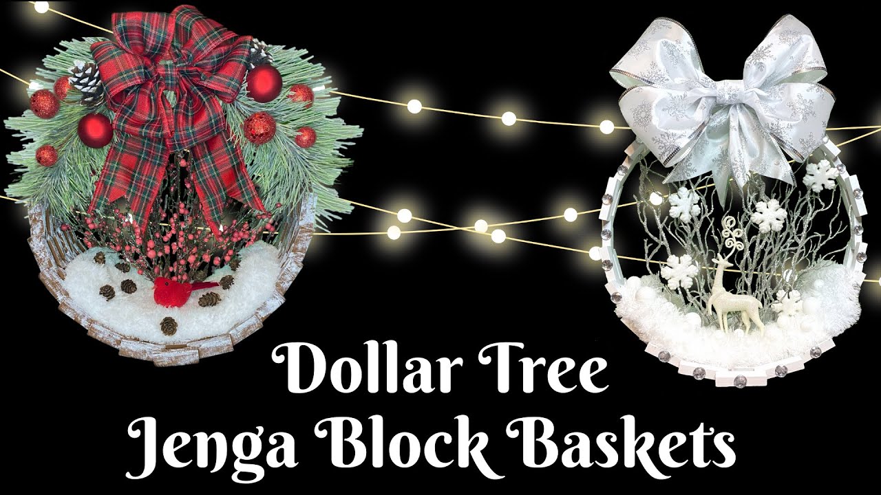 Dollar Tree Jenga Block Basket | Dollar Tree Tumbling Tower Block Basket | Jenga Block Craft