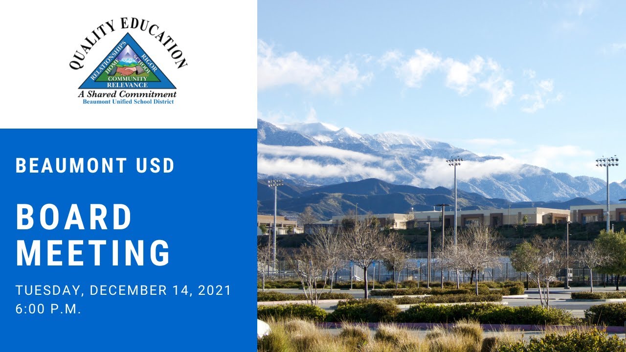 Beaumont USD Board Meeting: December 14, 2021