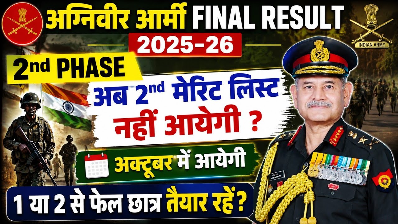 Agniveer Army 2nd Merit List Kab Aayegi 2025-26 | Agniveer Army Waiting List Update 2026 | 