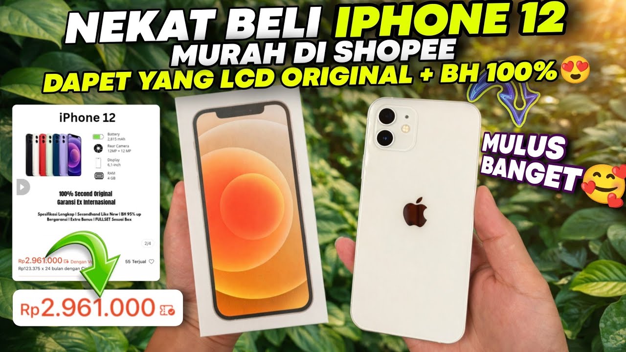 NEKAT BELI IPHONE 12 MURAH DARI SHOPEE ⁉️LCD Original + BH 100% dan Mulus Banget😍😍🥰