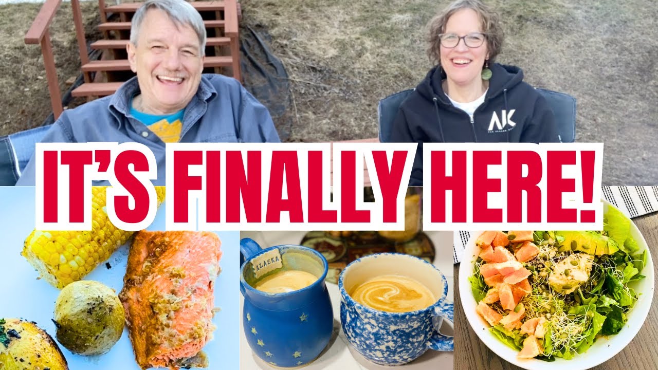 Grilled Salmon Fillet On The Campfire! | SPRING In Alaska Cooking Vlog