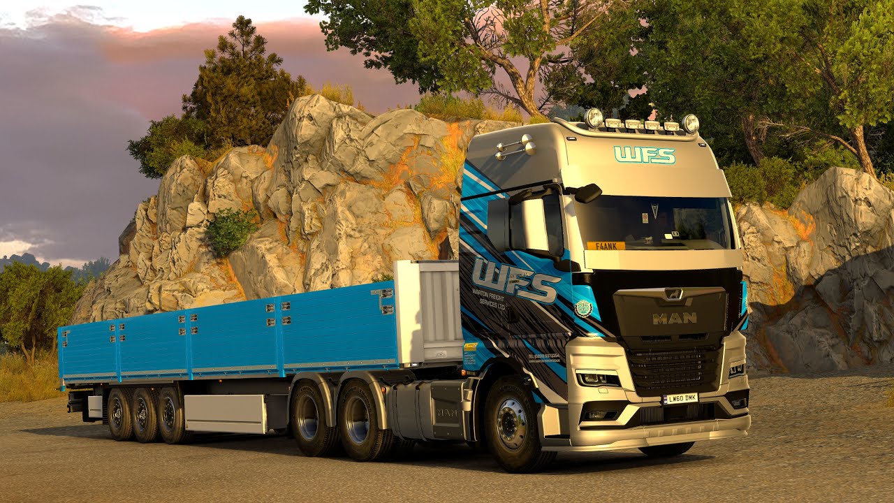 Morning Drive Through Scenic Greek Mountains | MAN Truck | Euro Truck Simulator 2 1.53 