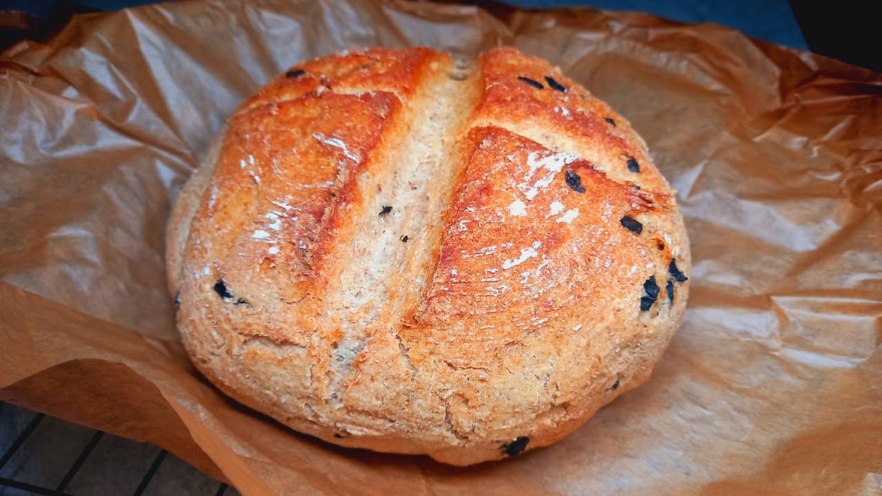 Gluten-free Chickpea Bread Recipe  / Chickpeas and Olives Bread Recipe