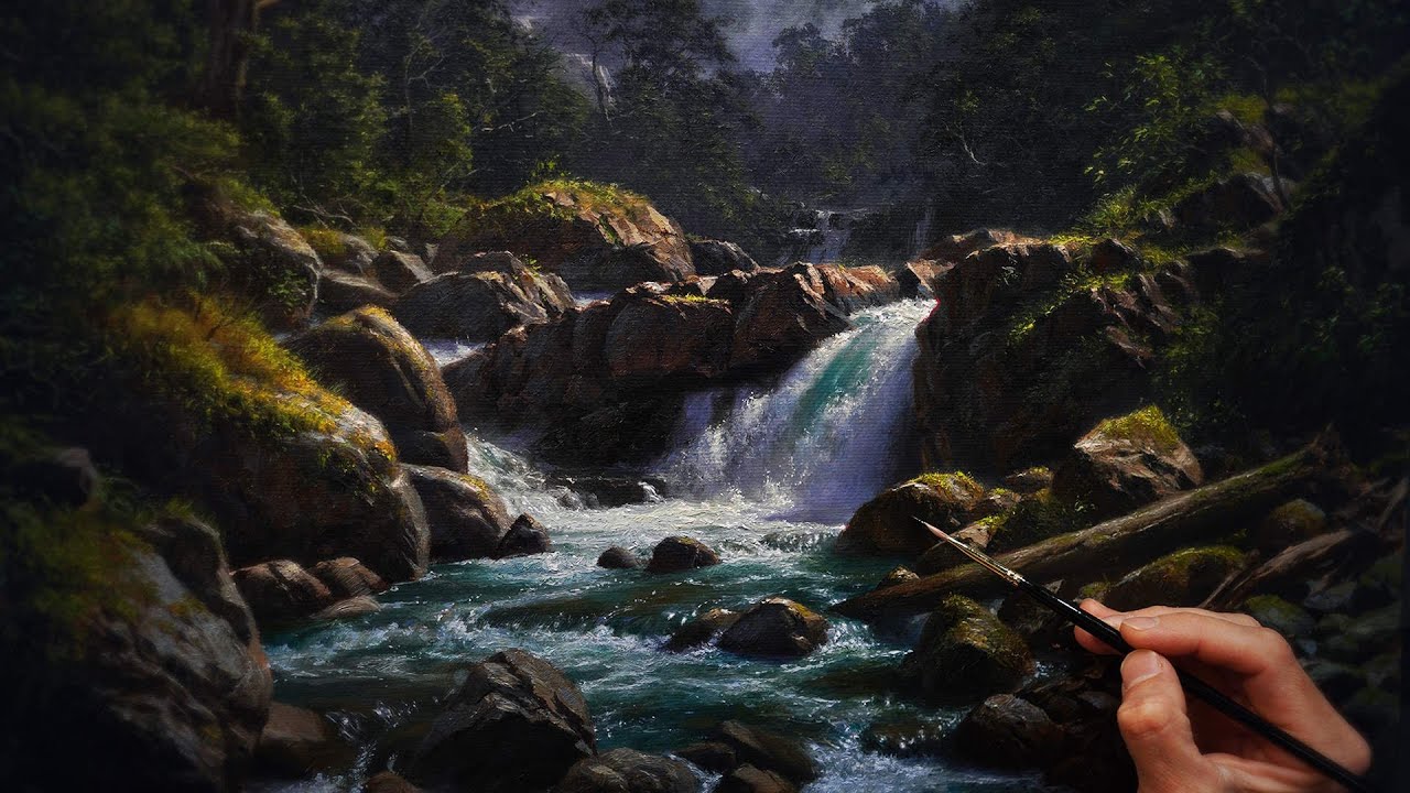 This place doesn't exist! Landscape painting techniques in oils - Brushwork and GLAZING!