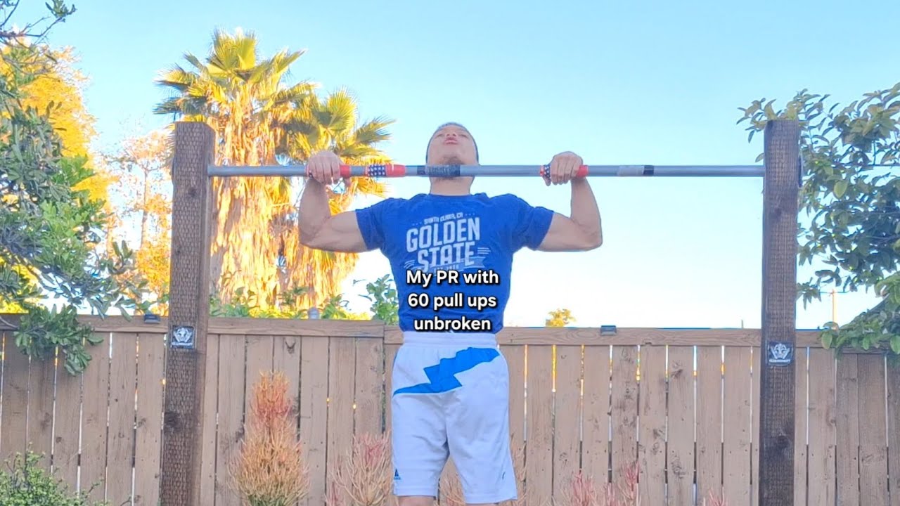 My PR with 60 pull ups unbroken with 54 reps in 69 seconds at 45 years young! @Bbpullupclub 