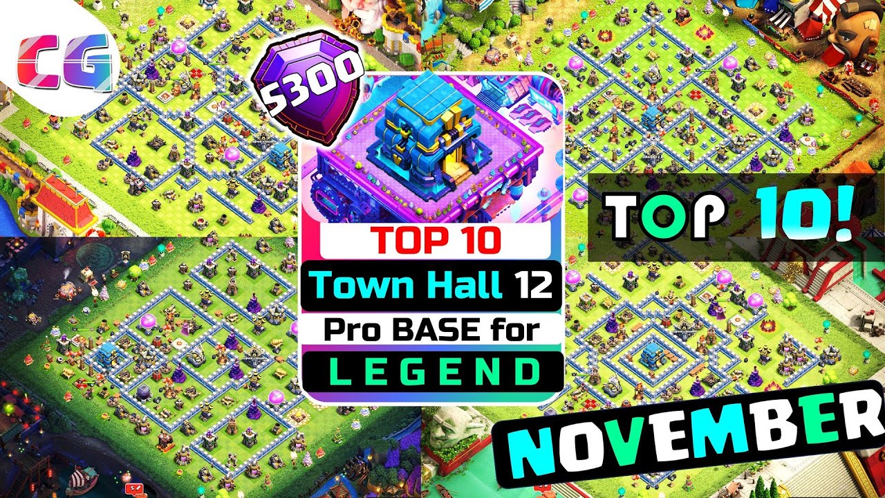 TOP 10 TH12 LEGEND LEAGUE BASE With Link 2023 | BEST TH12 TROPHY PUSHING BASE