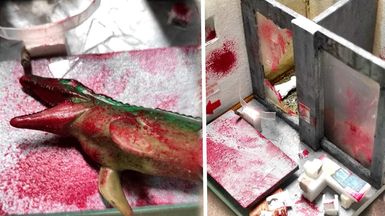 Dinosaur carcasses found in abandoned laboratory！....diorama