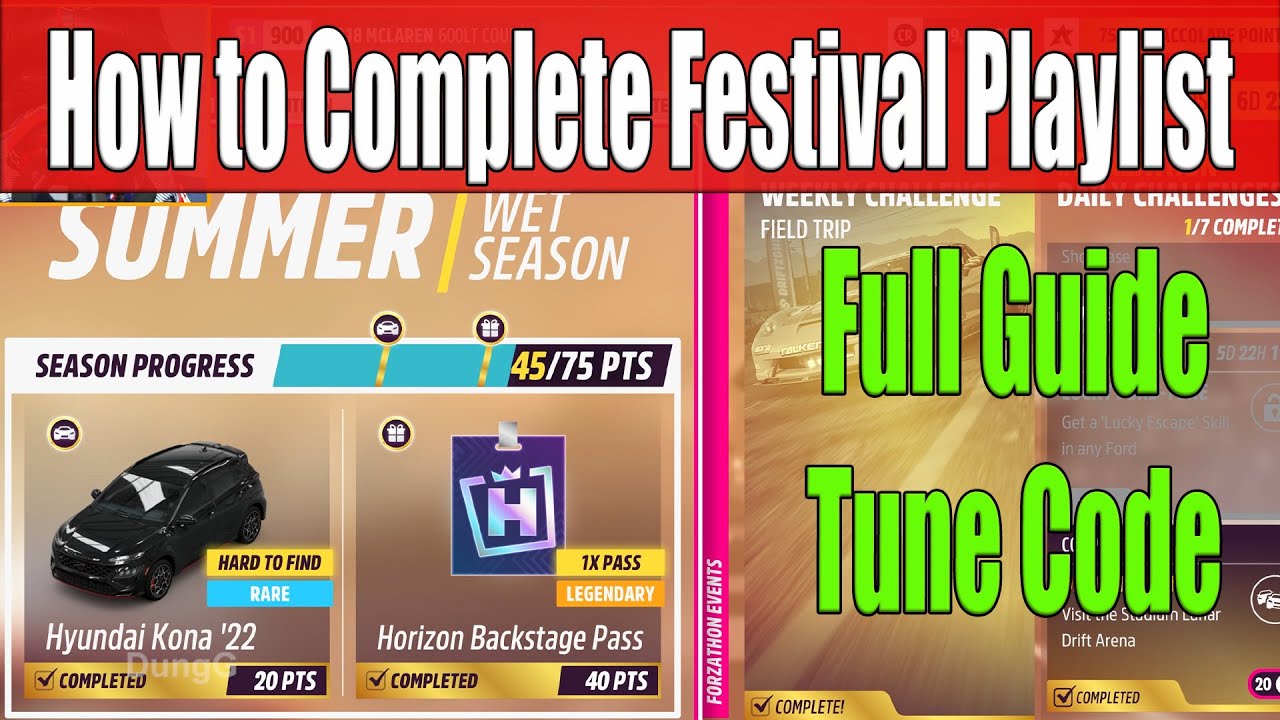 Forza Horizon 5 How to Complete Festival Playlist Summer Season Series 56 Full Guide, Tune Code