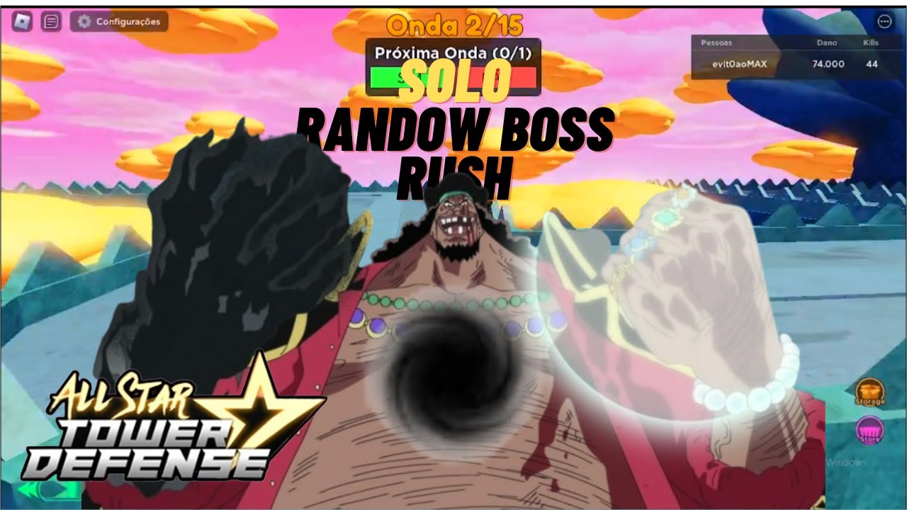 Como pegar a orb do barba negra e completar a randow boss rush no All Stars Towers Defence!!