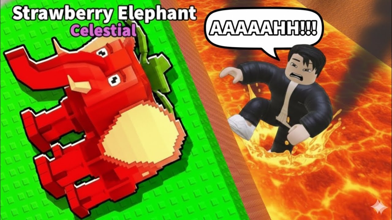 Escape lava for brainrot i got strawberry elephant 😱🤯🤯