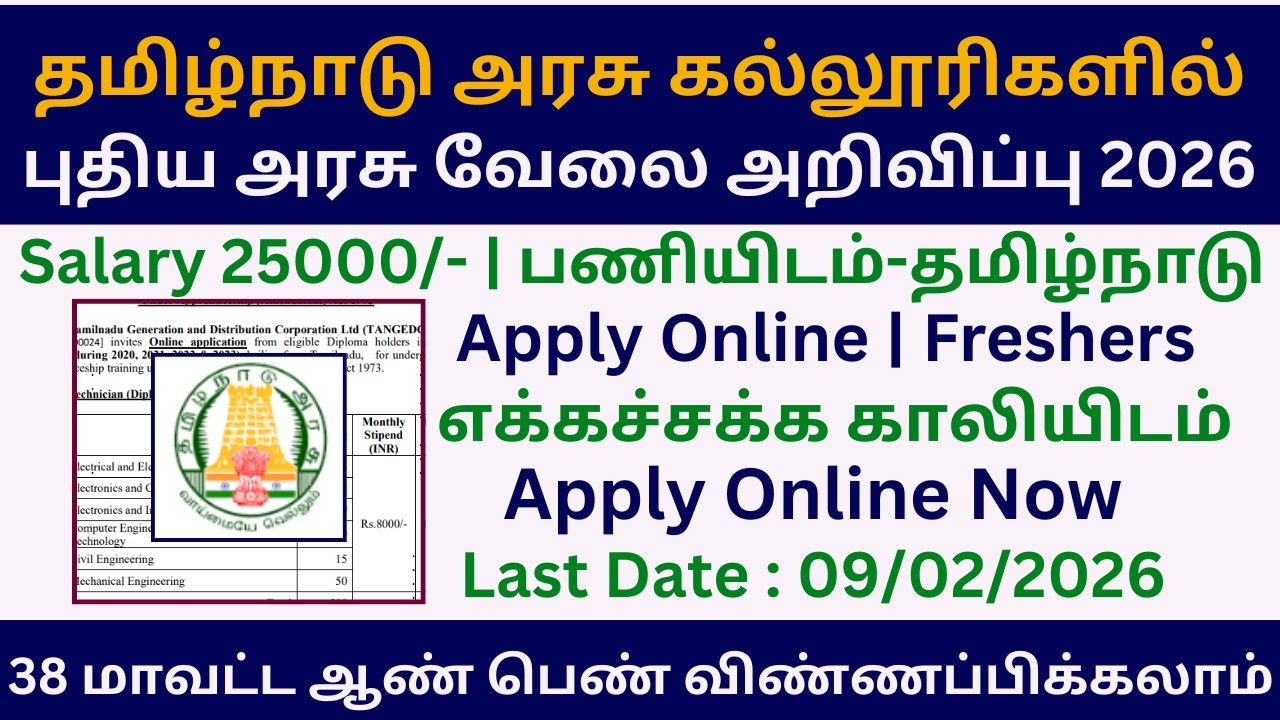 🔥 தமிழ்நாடு அரசு கல்லூரிகளில் புதிய அரசு வேலை அறிவிப்பு 2026 | Job Vacancy 2026 in Tamil Nadu