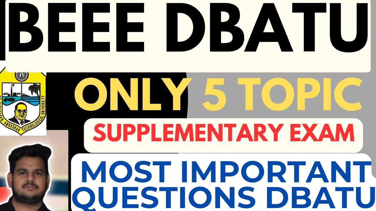 Basic Electrical & Electronic Dbatu Most Important Questions | DBATU BEEE Most Important Questions