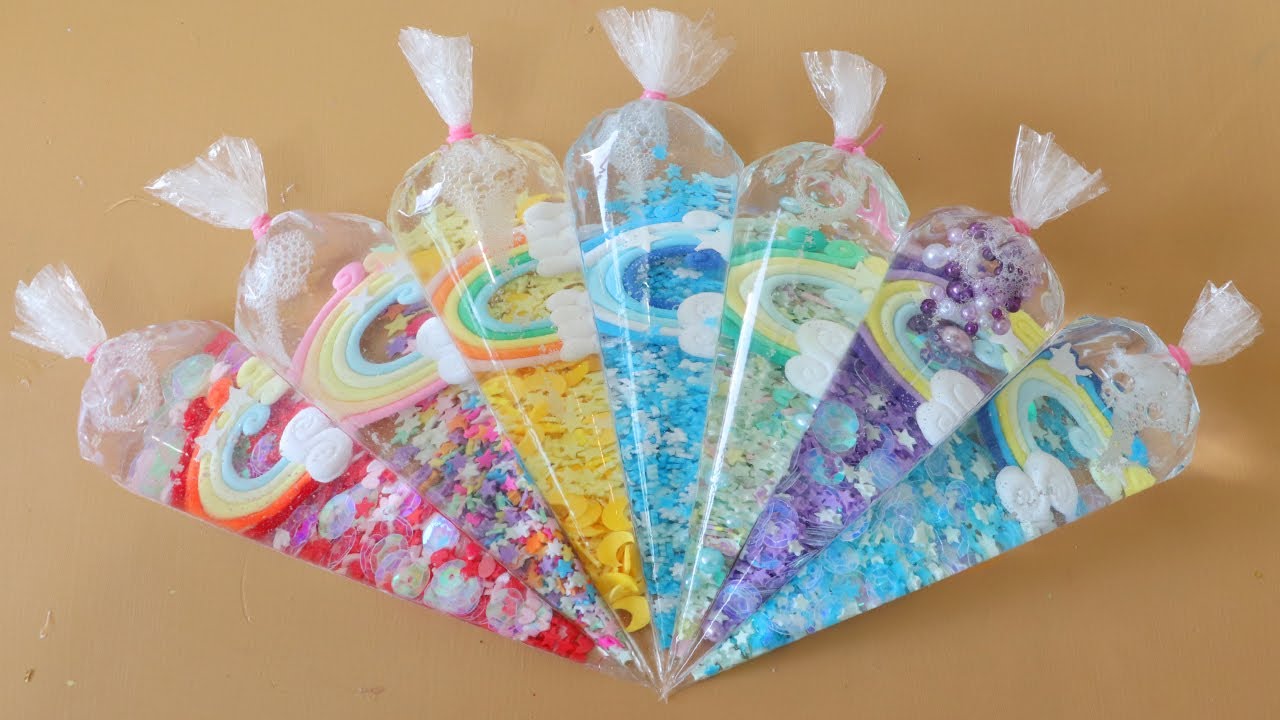 Making Rainbow Slime with Piping Bags! Most Satisfying Slime Video★ASMR★#ASMR #PipingBags