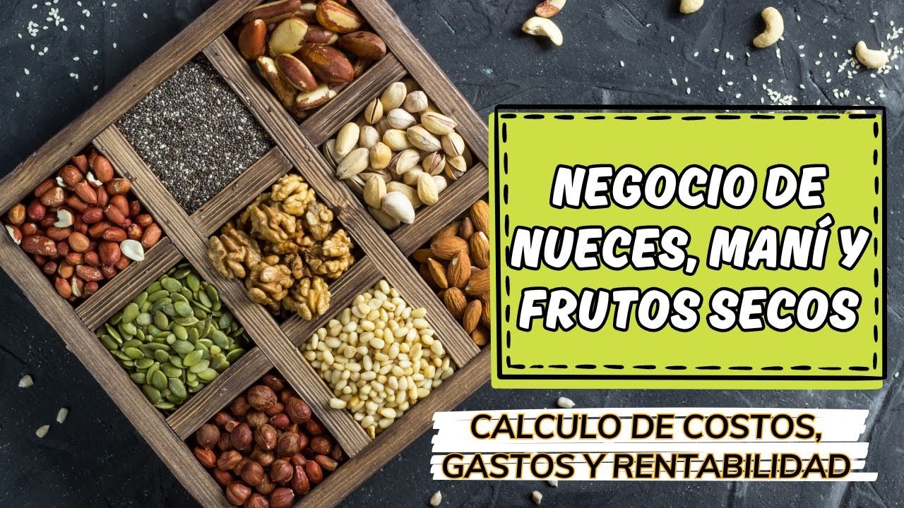 Cómo iniciar un negocio de nueces, manís y frutos secos. Cálculo costos, gastos y rentabilidad