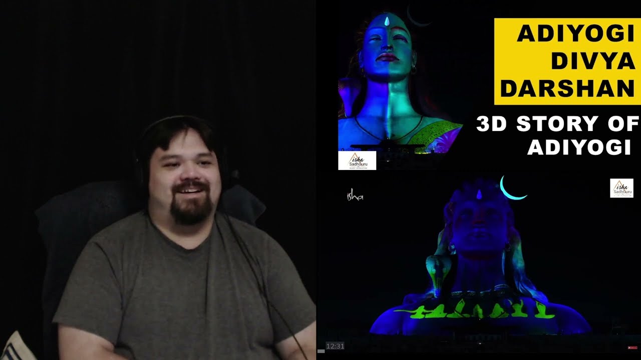 Садхгуру рассказывает историю Adiyogi 3D Laser Show React