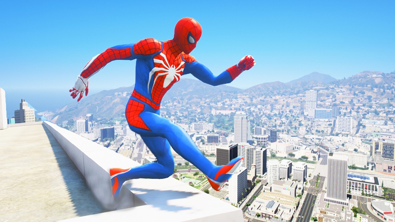 SPIDERMAN CRAZY JUMPS/FALLS #29 (GTA 5 Spider-Man Fails)