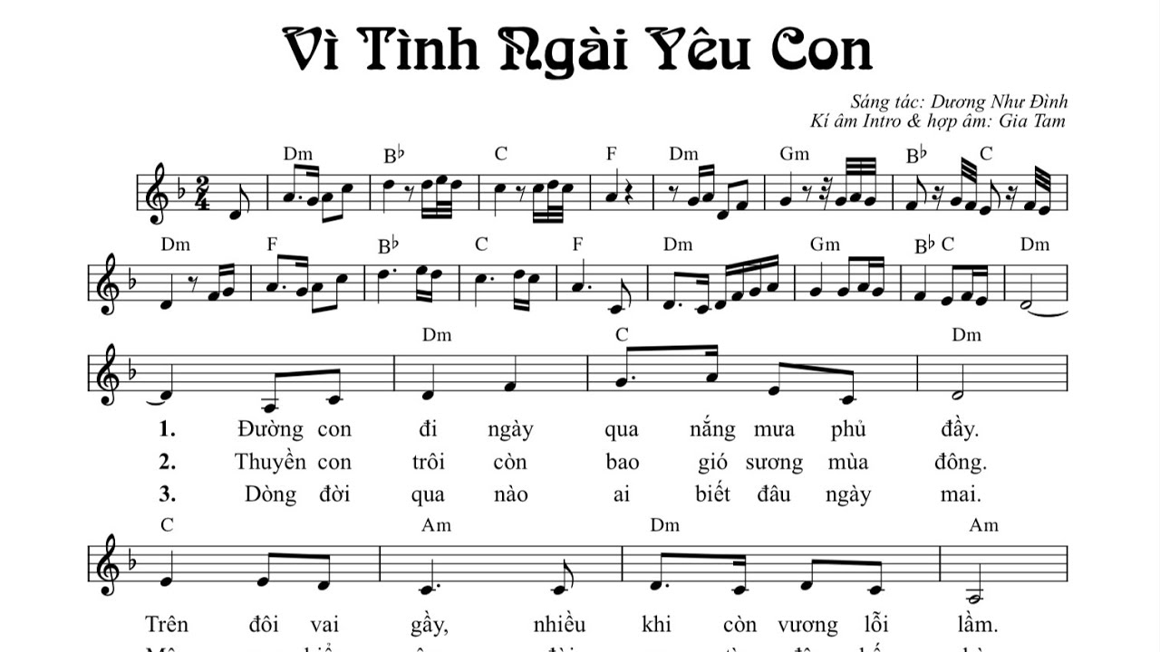 Vì Tình Ngài Yêu Con | Dương Như Đình | Music PDF