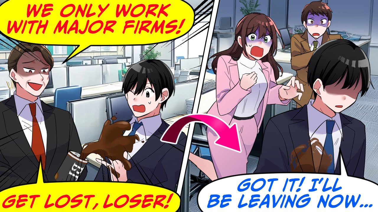 Начальник отдела в офисе клиента облил меня горячим кофе! Но… [RomCom Manga Dub]