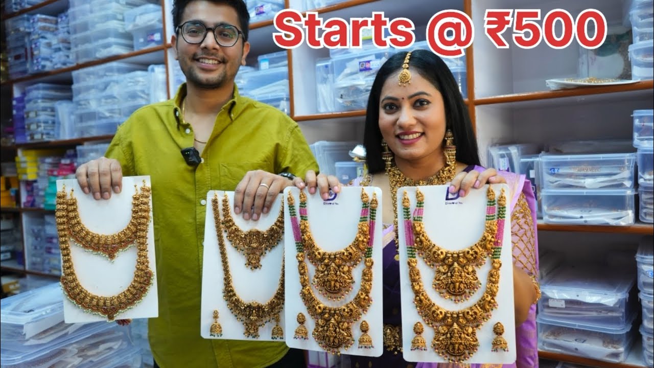 Bridal Jewellery starts @ ₹500 । Meenakshi fashion #chickpet #bridaljewellery #cosmetics #wholesale 