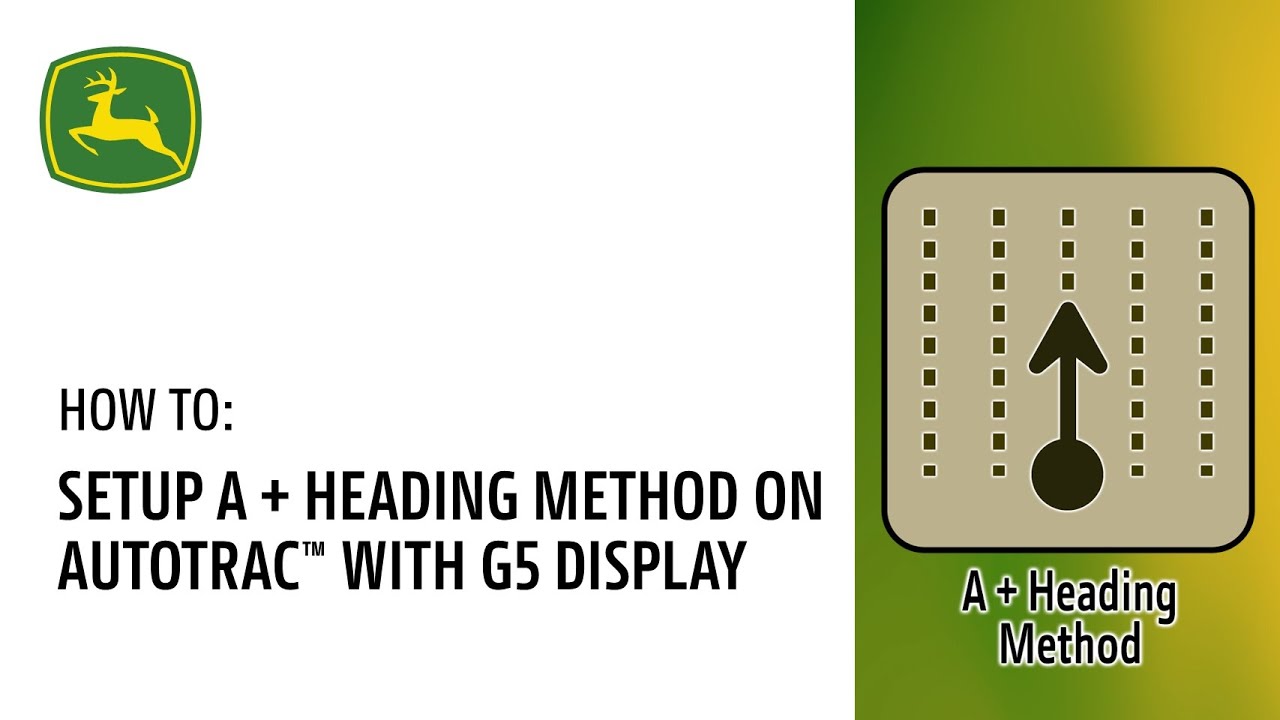 How to: A + Heading Method Straight Track G5 Display Setup | John Deere