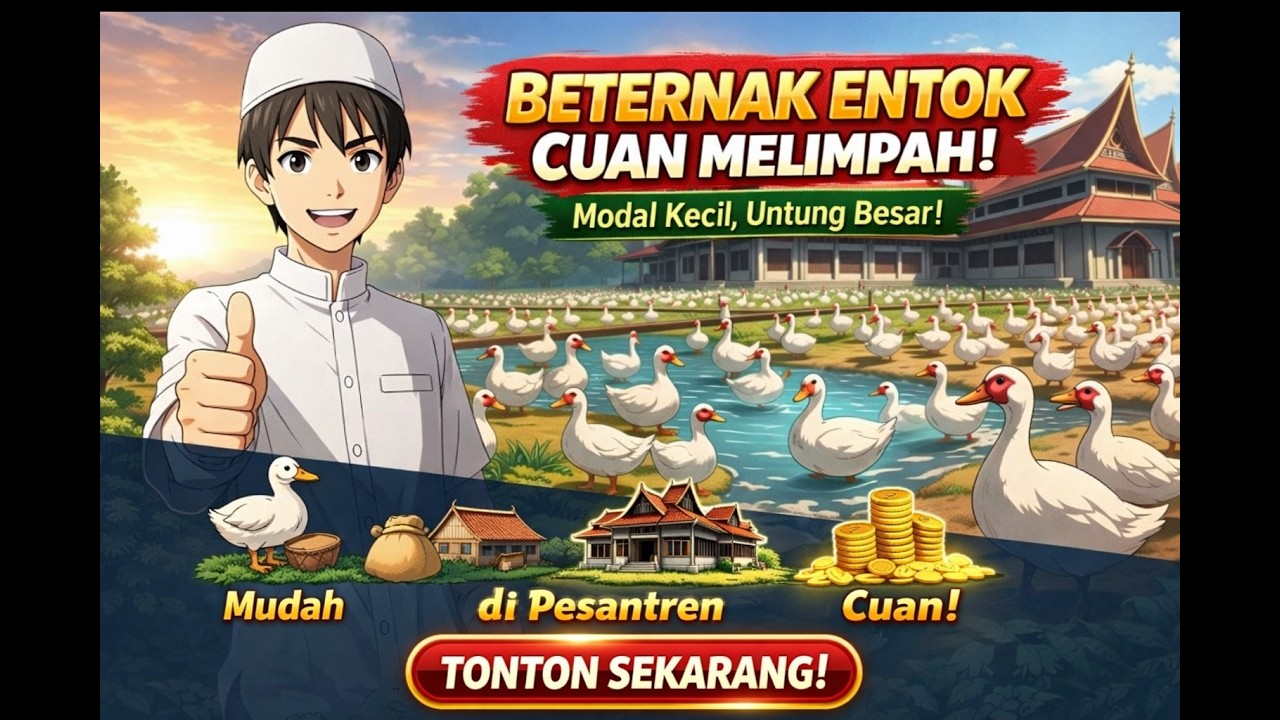 RAHASIA Sukses Beternak Entok Di Pondok Pesantren , Modal Kecil HAsil Melimpah