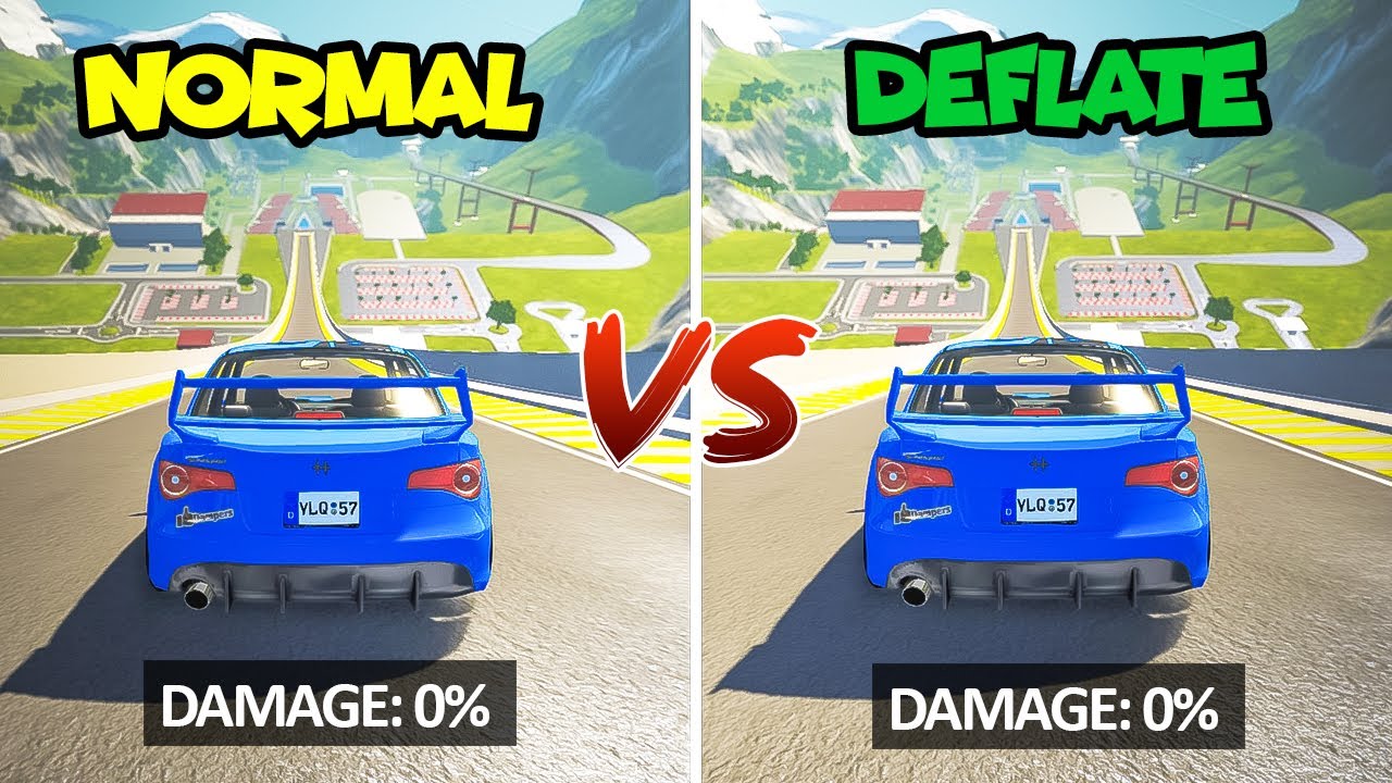 Jumping Cars Damage Counter Test (normal tires vs deflate) - BeamNG drive | Wheelbump