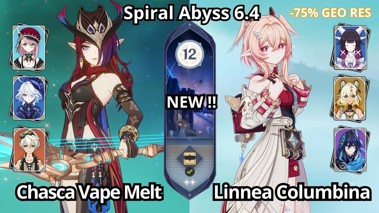 NEW !! C0 Chasca VapeMelt & C0 Linnea Columbina - Spiral Abyss Floor 12 Genshin Impact 6.4\6.5