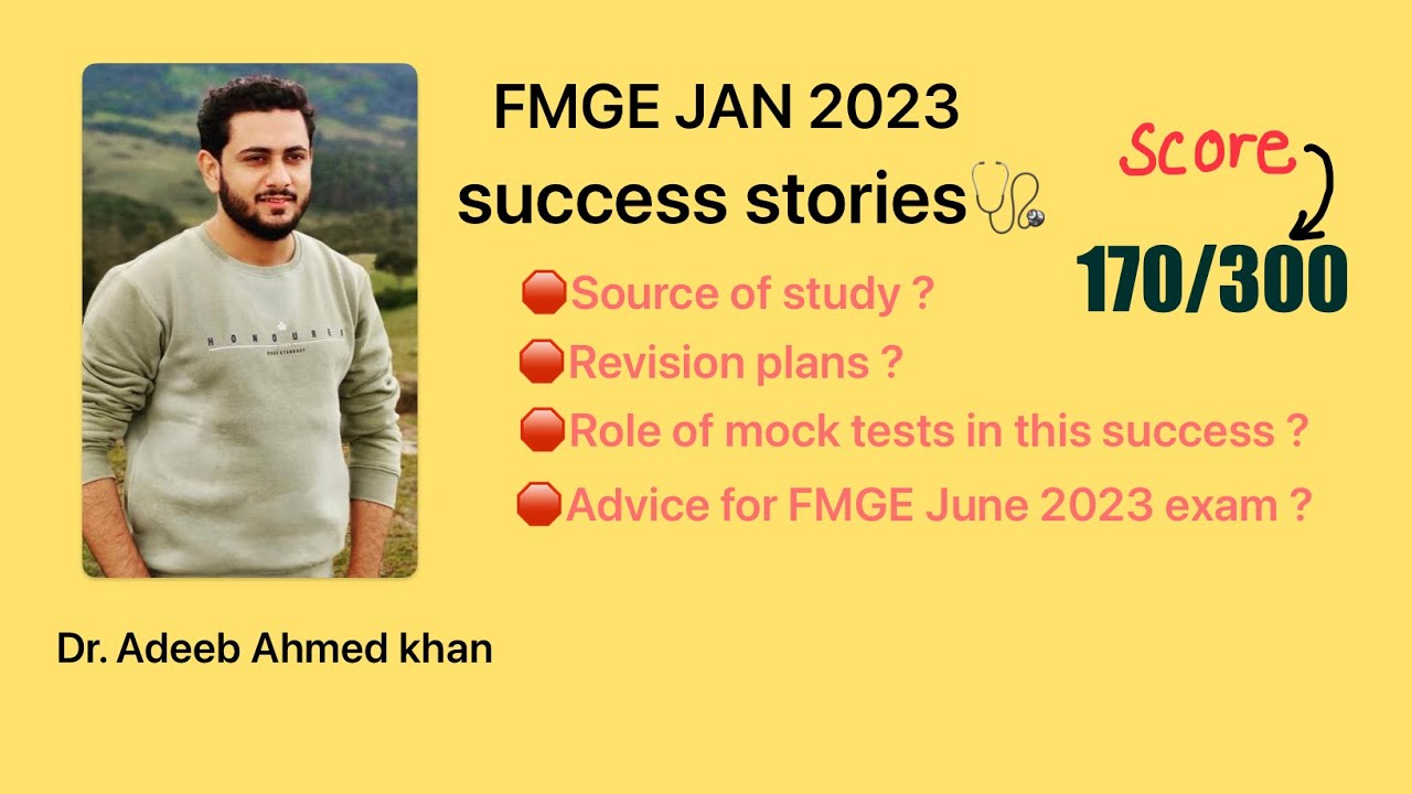 Dr. Adeeb's journey to a 170 FMGE Jan'23 score and inspiring story which everyone should know🩺