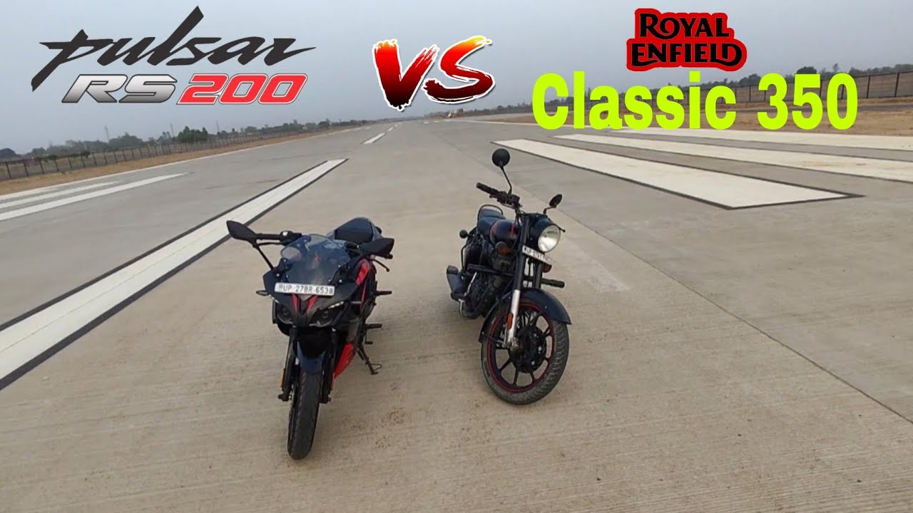 Pulsar RS200 Vs Royal Enfield Classic 350 || Drag Race || Acceleration Test || Torq Delivery Test 😲|