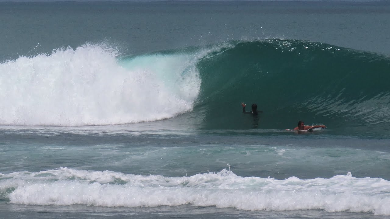 Morning Surfing With Good Big Wave at bingin Beach