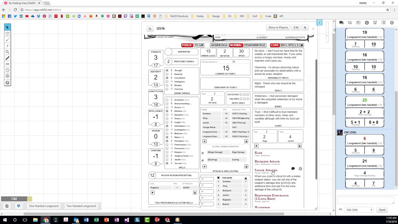 How to Manipulate Weapon Attacks in Roll20