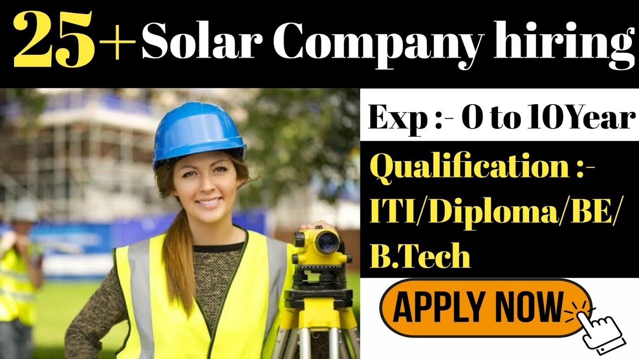Solar Sector Job | Solar Jobs | Mechanical Electrical Jobs | Fresher Jobs 2021 | Fresher Apply 🔥🔥