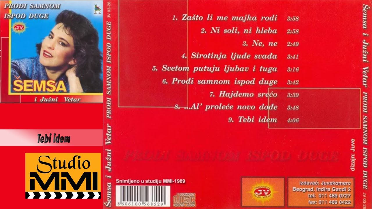 Semsa Suljakovic i Juzni Vetar -  Tebi idem (Audio 1989)