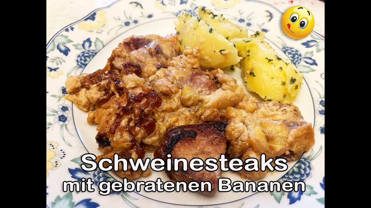 Schweinesteaks mit gebratenen Bananen - verführerisch exotisch - süß und herzhaft!